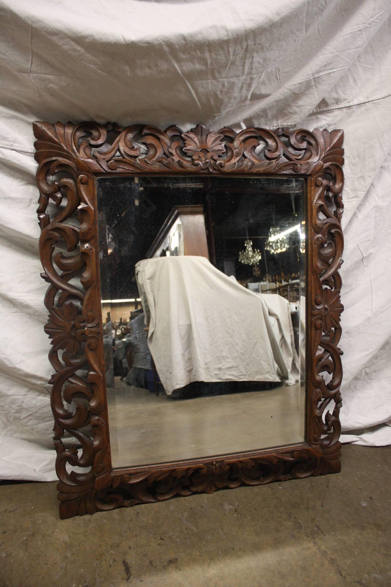 Carved Beautiful 19th Century French Mirror
