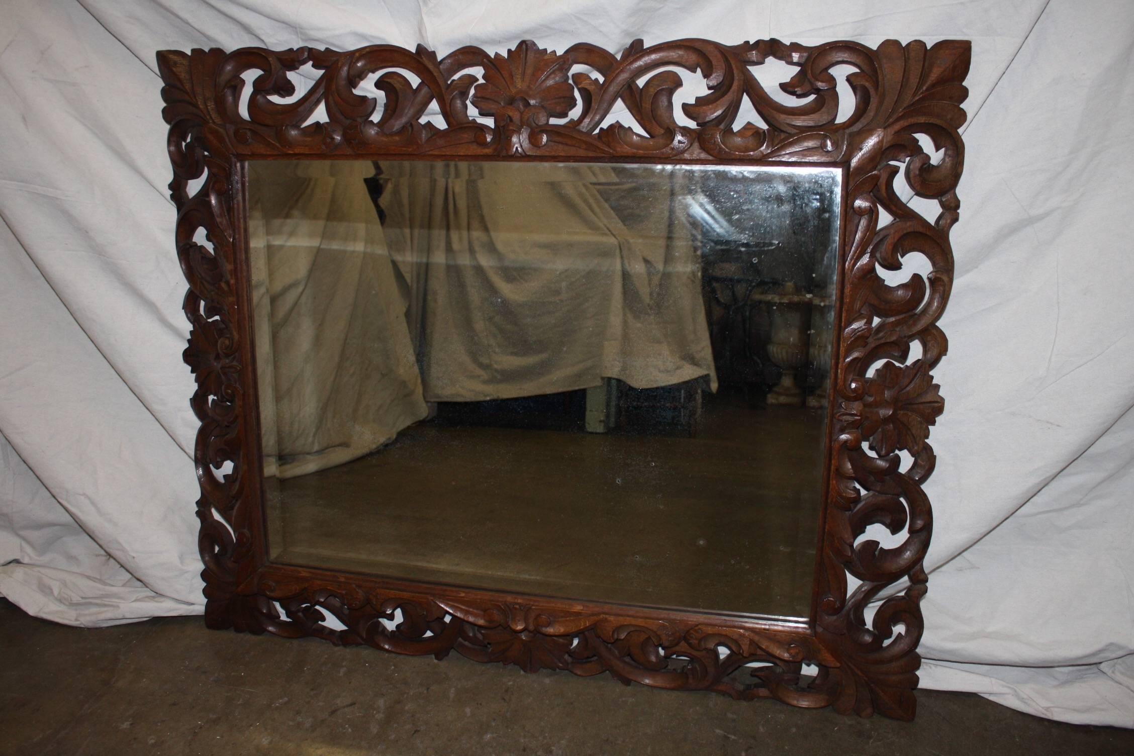 Beautiful 19th century French wood mirror.