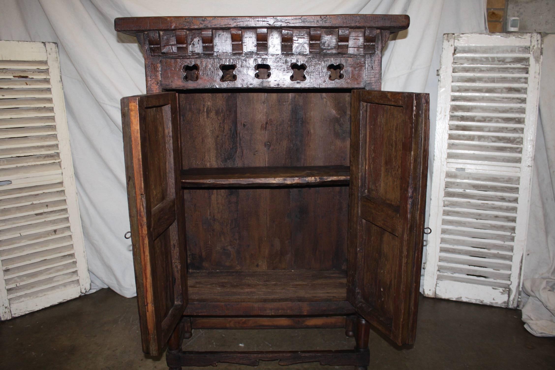 Hand-Carved French 17th Century Cabinet
