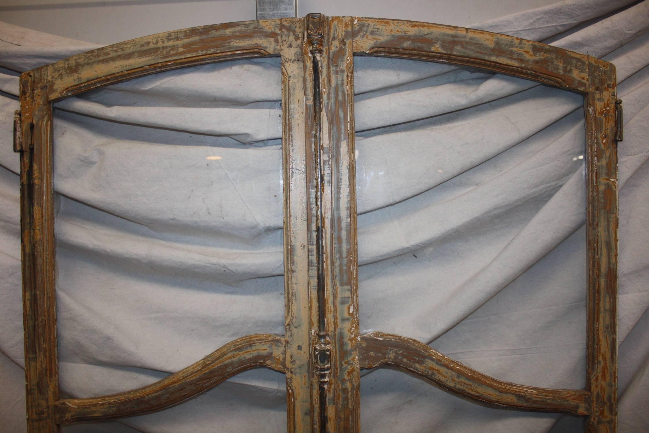 Glass French 19th Century Pair of Doors