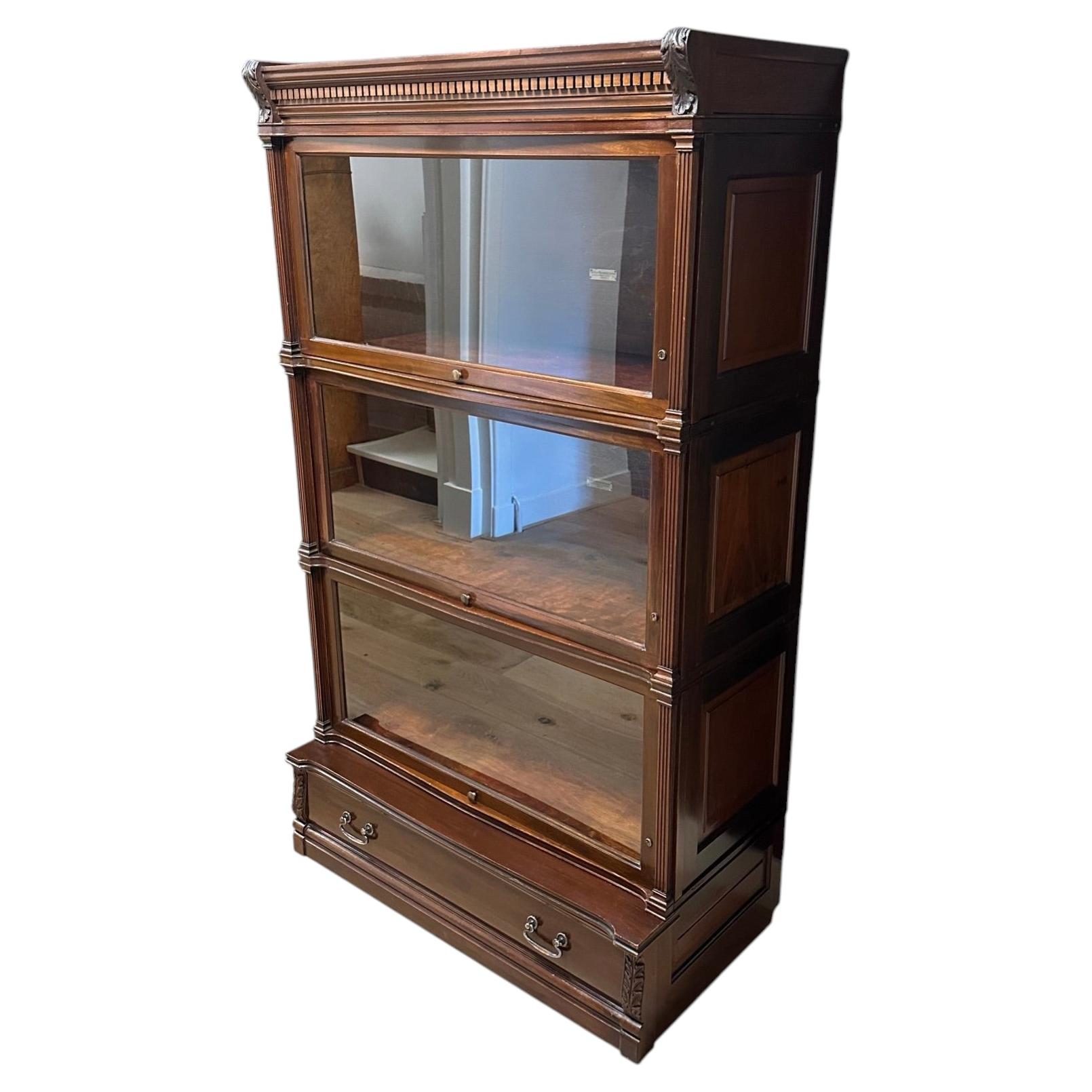 Special Antique Globe Wernicke Bookcase in mahogany. United Kingdom /London For Sale