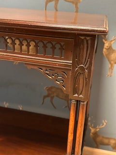 19th Century Victorian trolley / console table on brass wheels