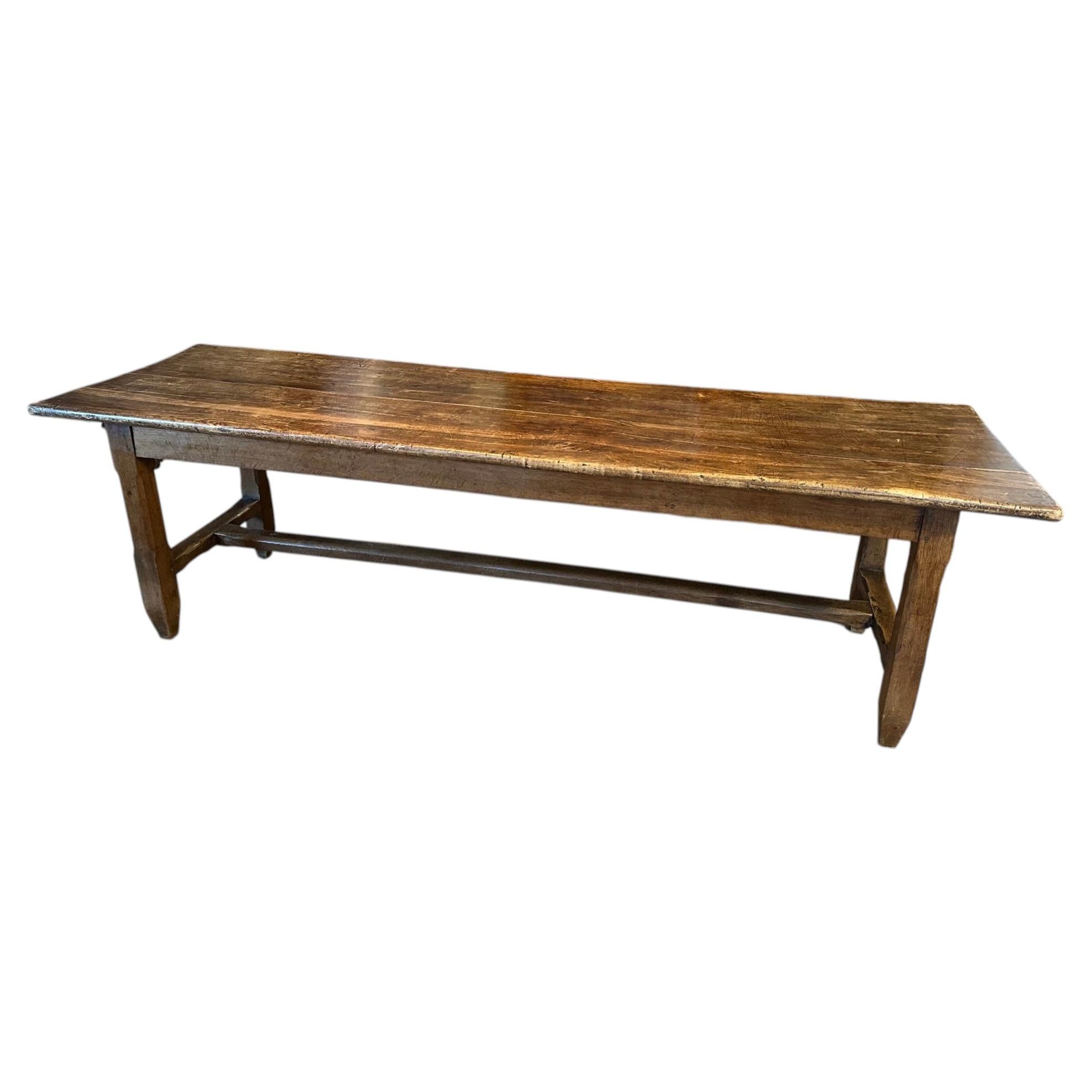 Large 19th Century French farmhouse table in completely original condition For Sale