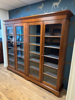 Large English 19th Century 4 door Bookcase with original glass