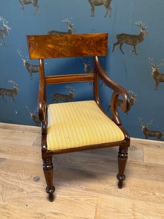 Antique Victorian mahogany desk chair in good, original condition