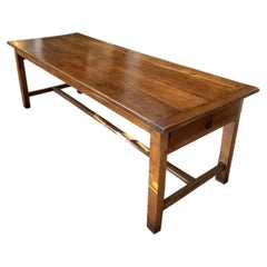 Large French Cherrywood farmhouse table with 2 drawers