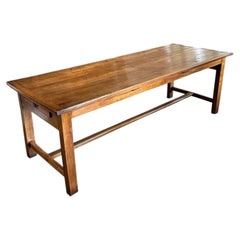 Large French Cherrywood farmhouse table with 2 drawers