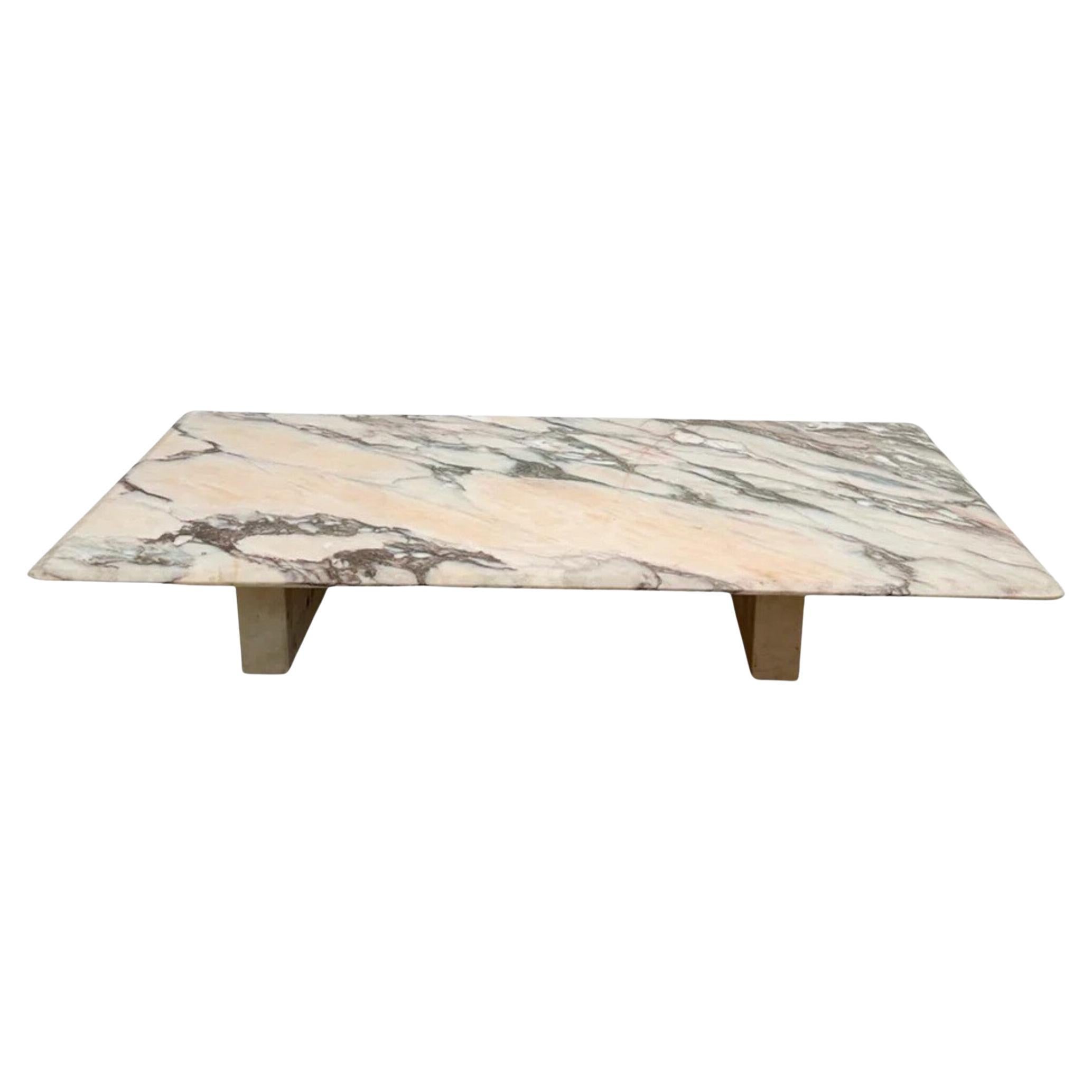 Rectangular Coffee Table in Pink Arabescato Marble, Spain, 1980s For Sale
