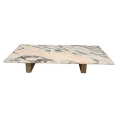 Table basse rectangulaire en marbre rose Arabescato, Espagne, années 1980