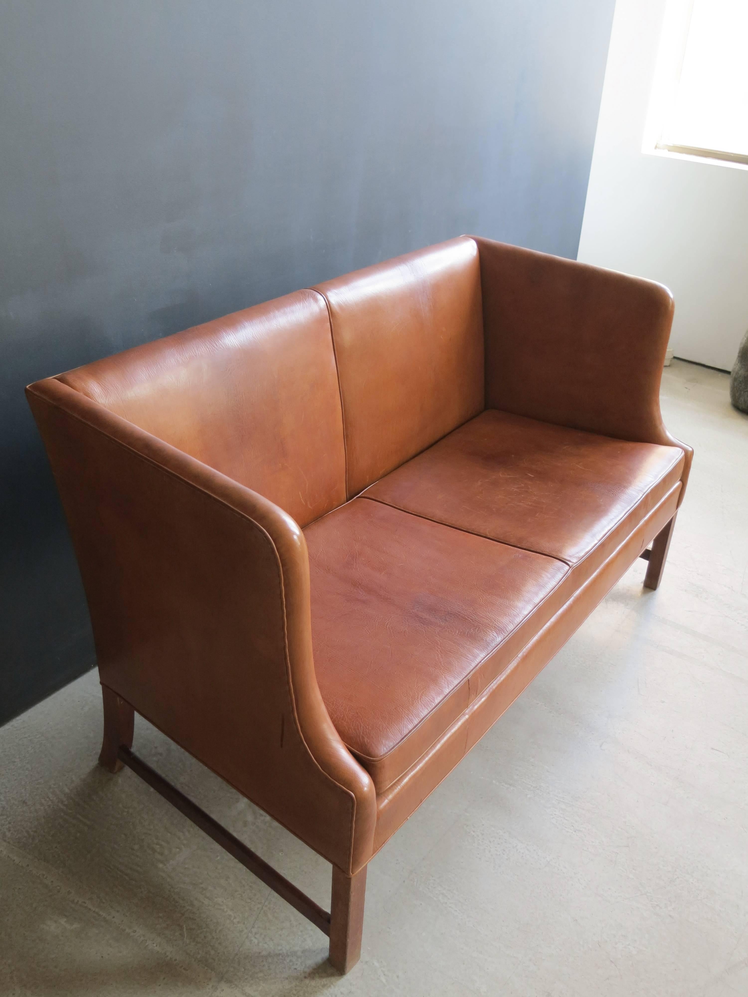 Mid-20th Century 1937 Sofa in Patinated Nigerian Goatskin by Ole Wanscher For Sale