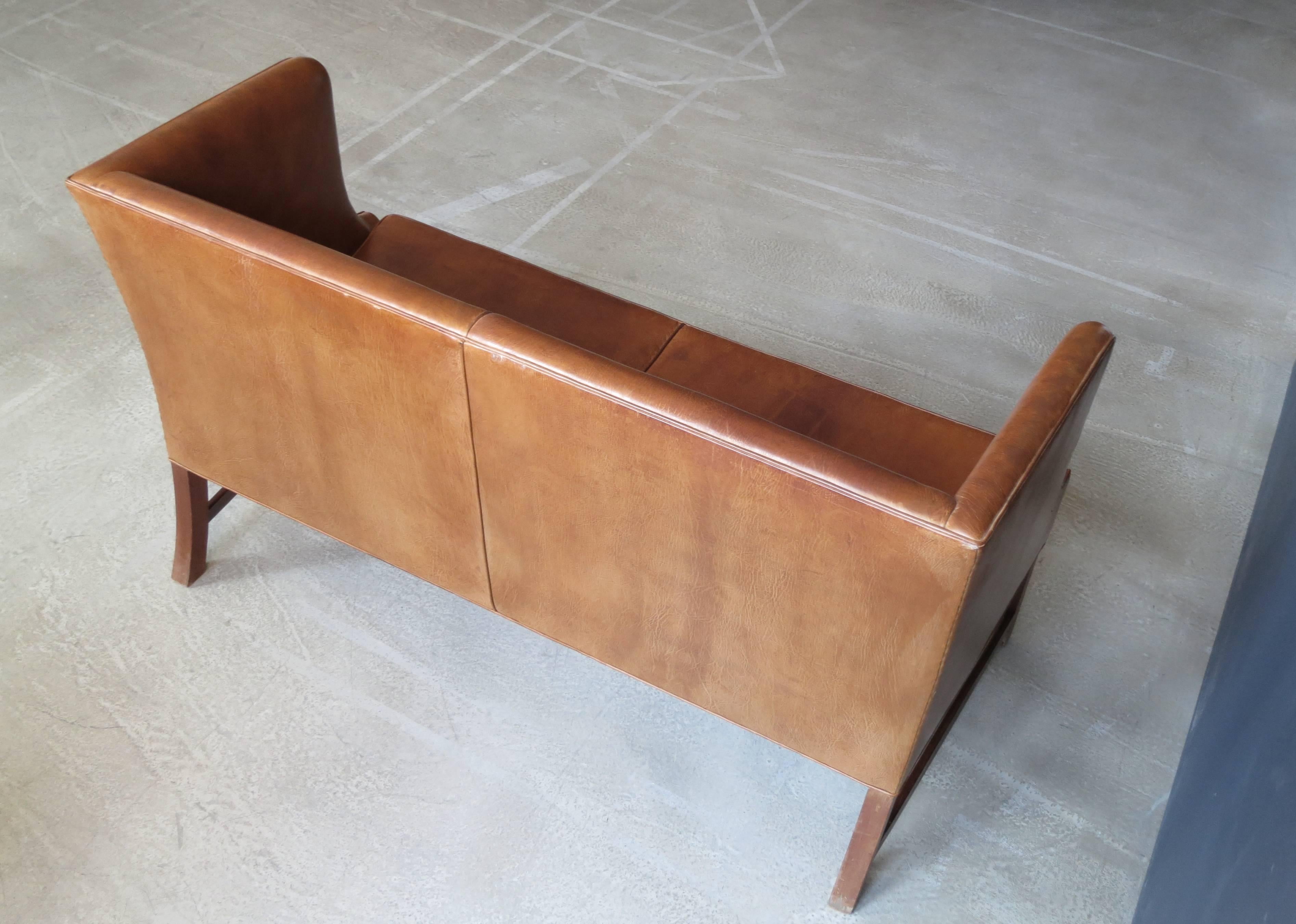 1937 Sofa in Patinated Nigerian Goatskin by Ole Wanscher For Sale 1