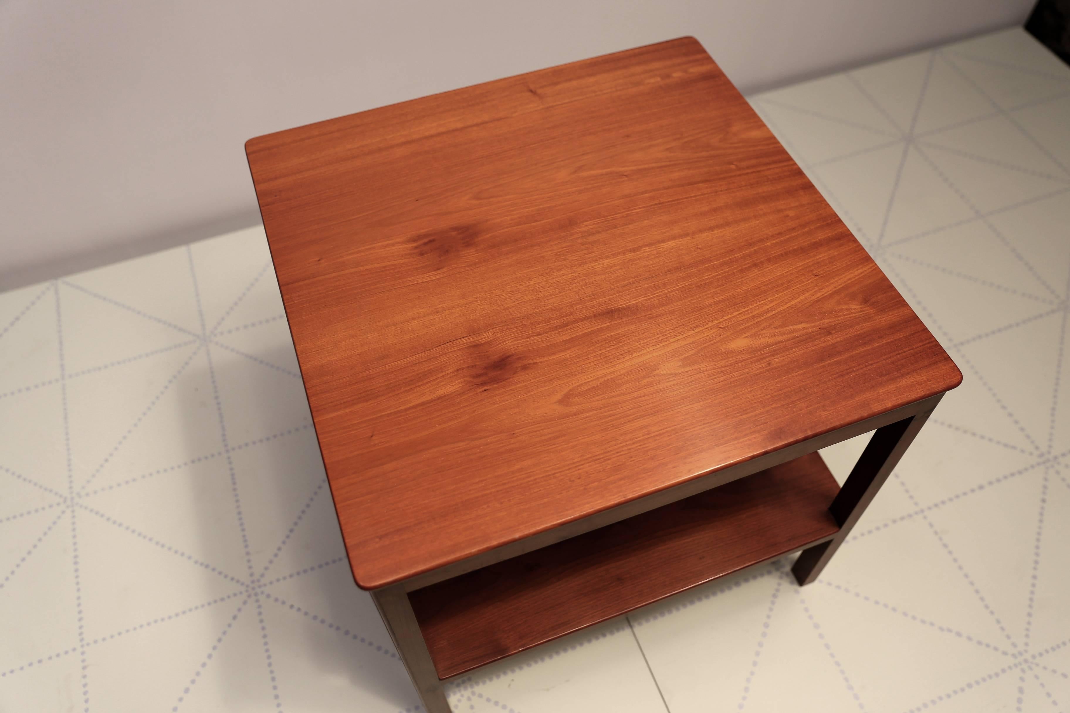 side table with bottom shelf
