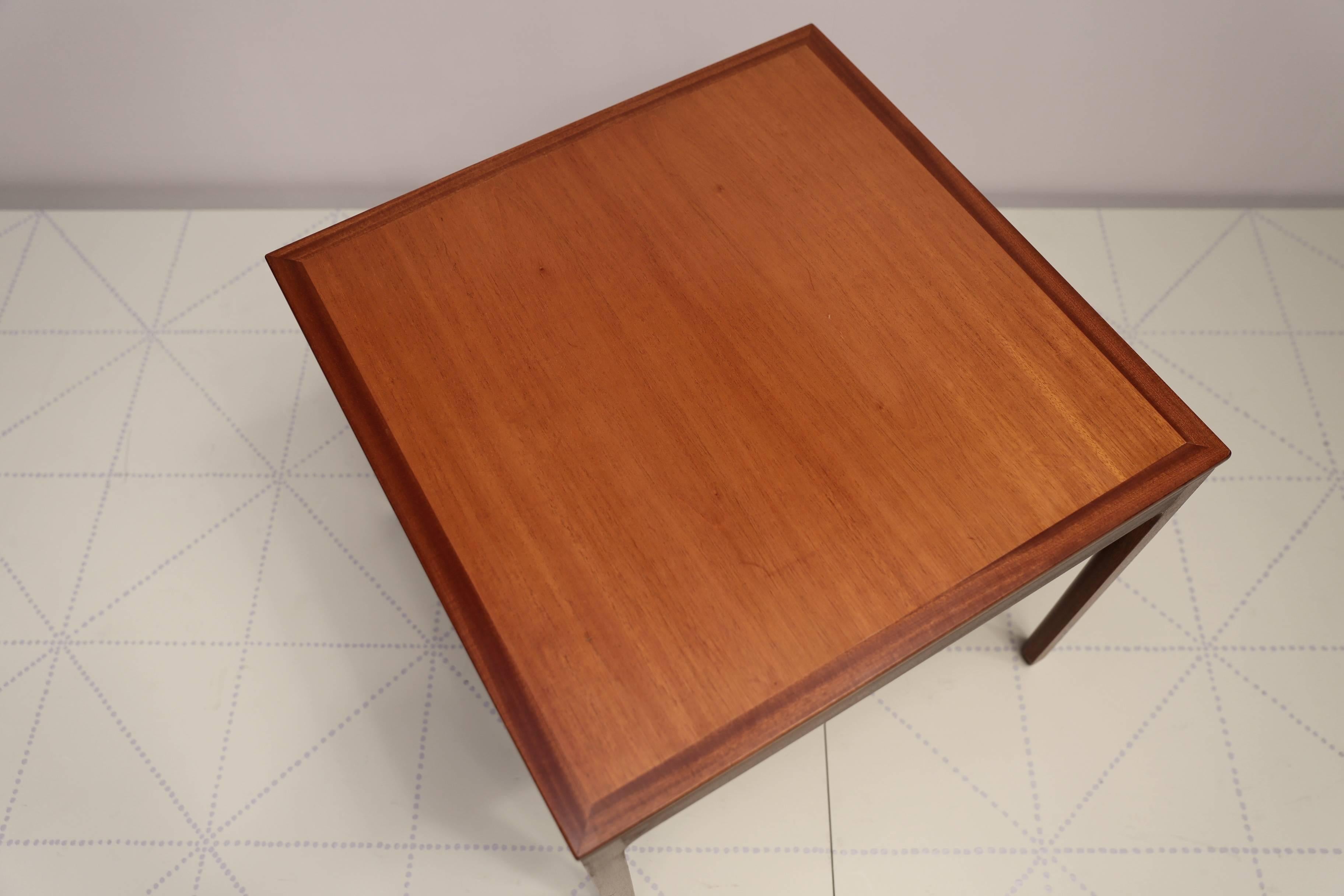 Scandinavian Modern Chinese-Inspired Square Side Table in Mahogany by Ole Wanscher For Sale