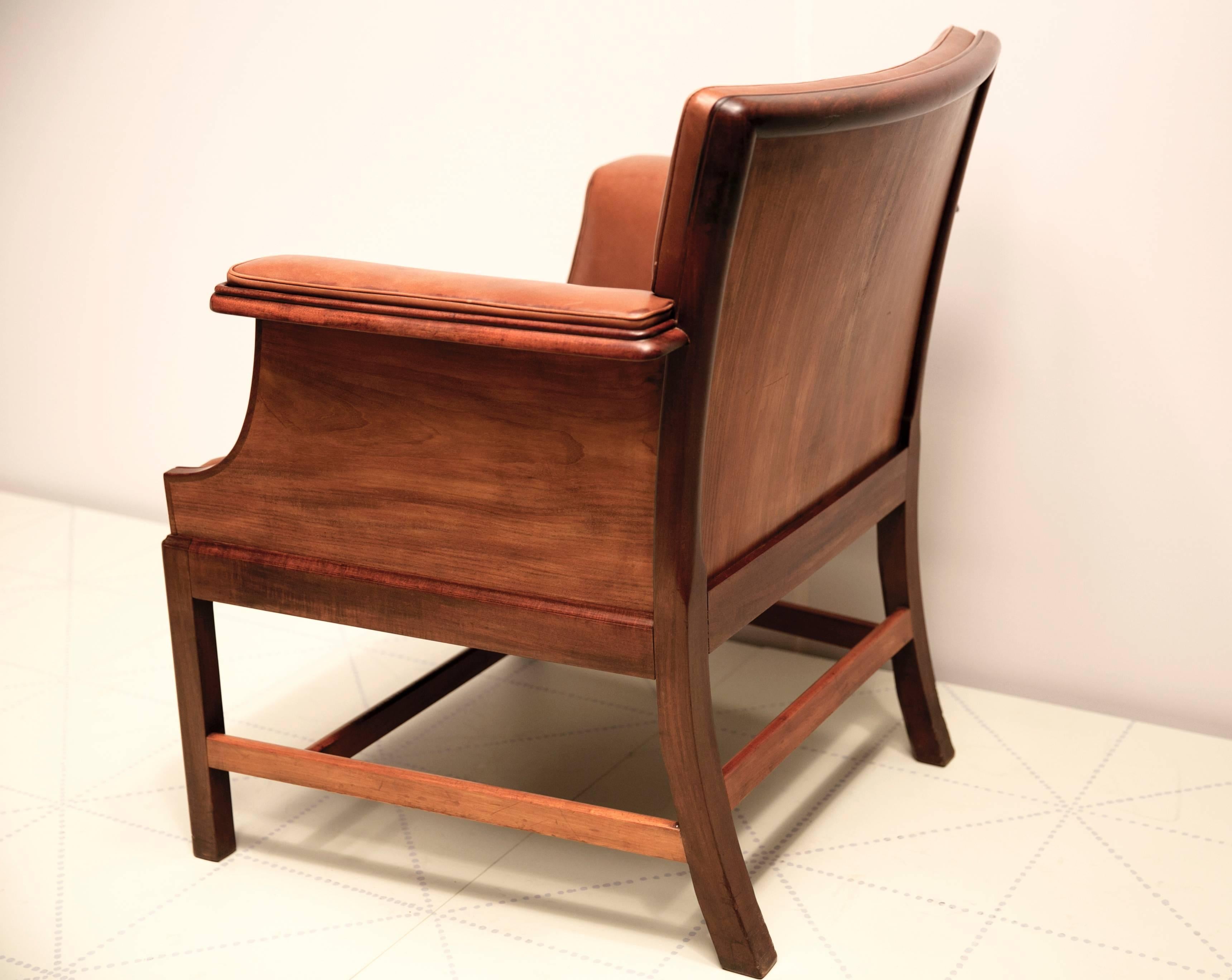 Armchair in Cuban Mahogany by Ole Wanscher In Excellent Condition For Sale In New York, NY