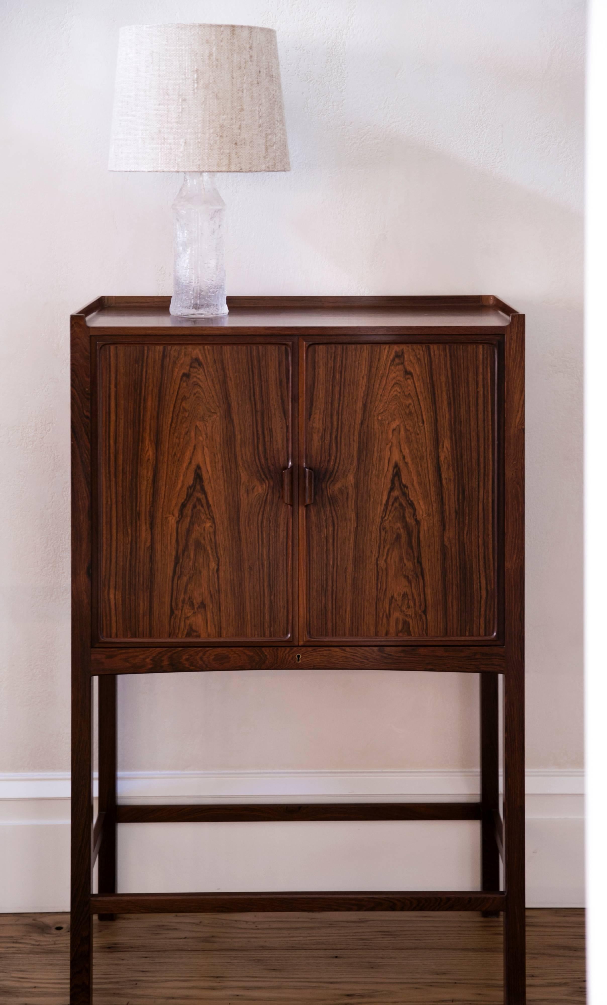 Small Freestanding Cabinet with Cedar Wood Interior by Ludvig Pontoppidan In Excellent Condition For Sale In New York, NY
