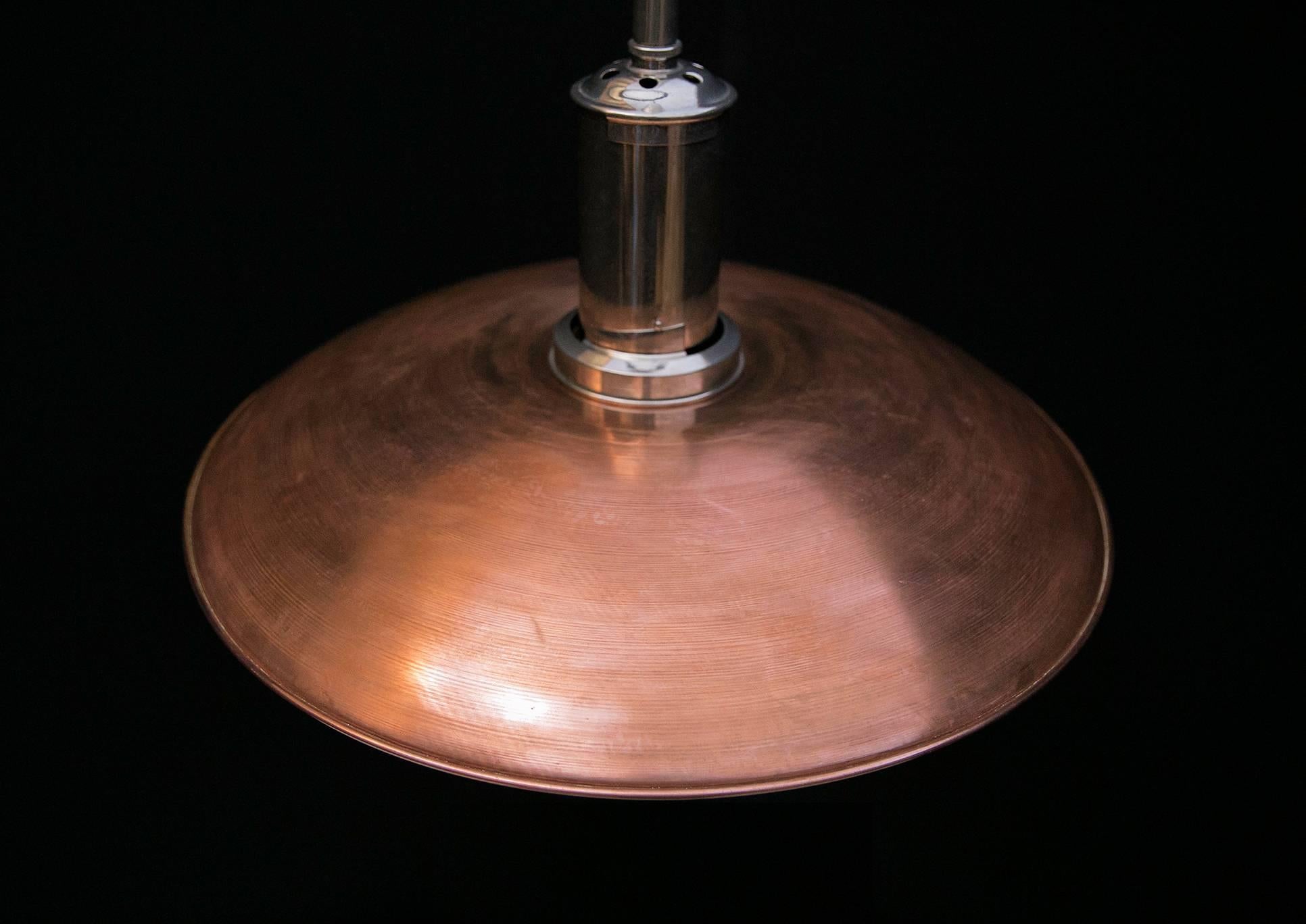 Early 20th Century Rare Large Poul Henningsen Copper Pendant Lamp, Model 6 /5 For Sale