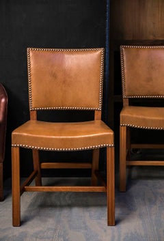 Kaare Klint Set of 12 'Red Chairs' Model KK39490, Nigerian Goatskin Upholstery