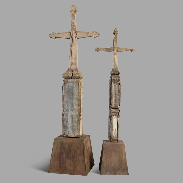 Two 1890s Old Cemetery Crosses For Sale at 1stdibs