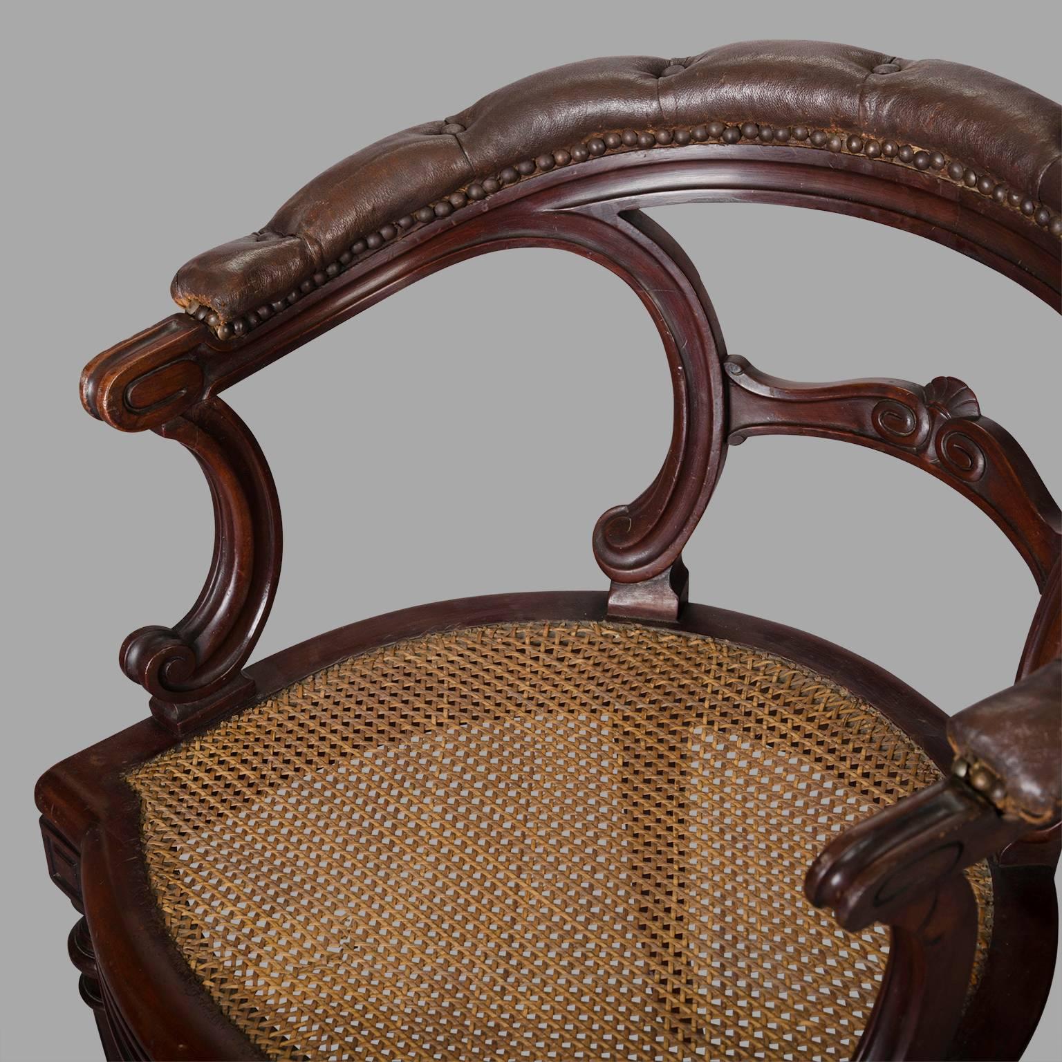 19th Century Mahogany Desk Armchair For Sale 2