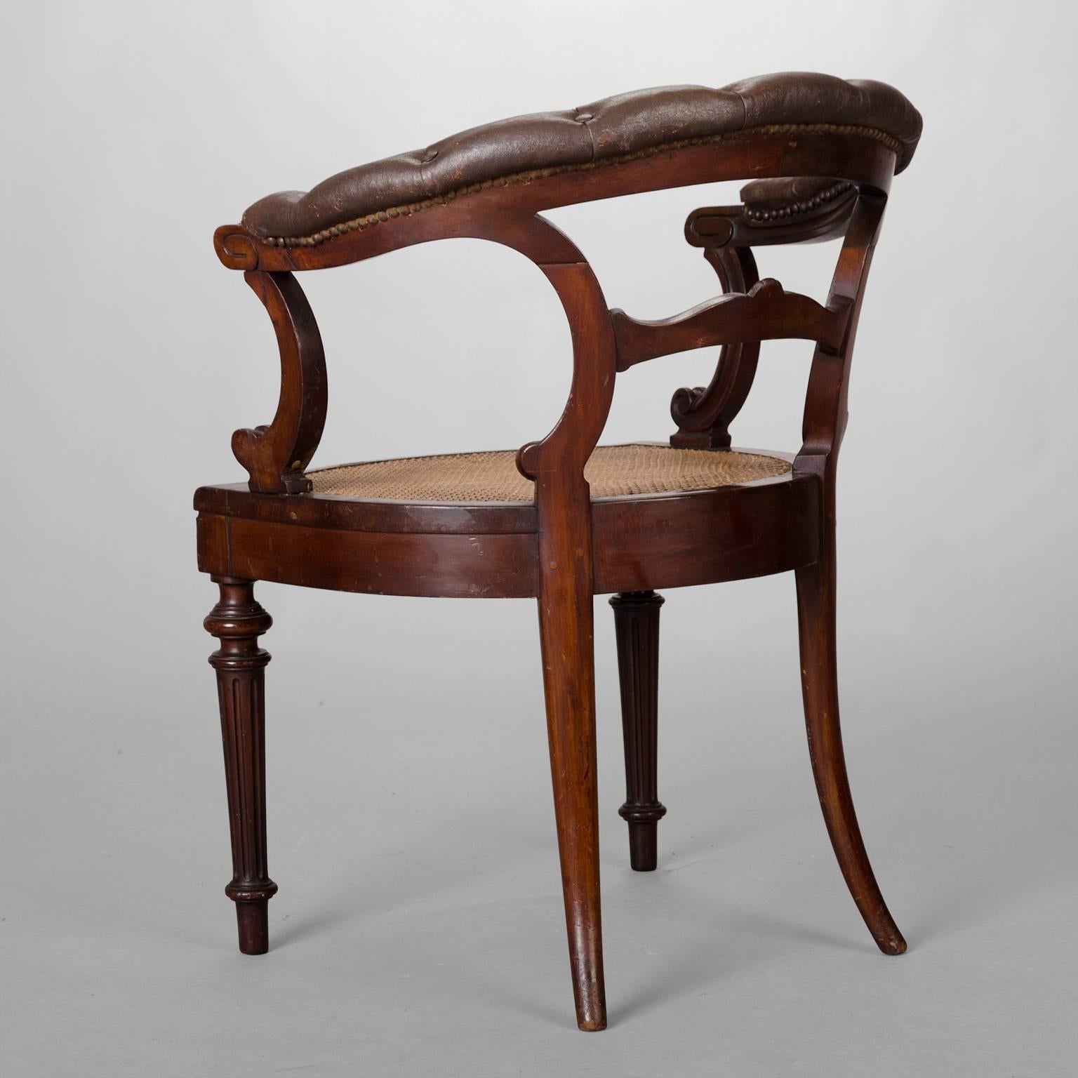 19th Century Mahogany Desk Armchair For Sale 3