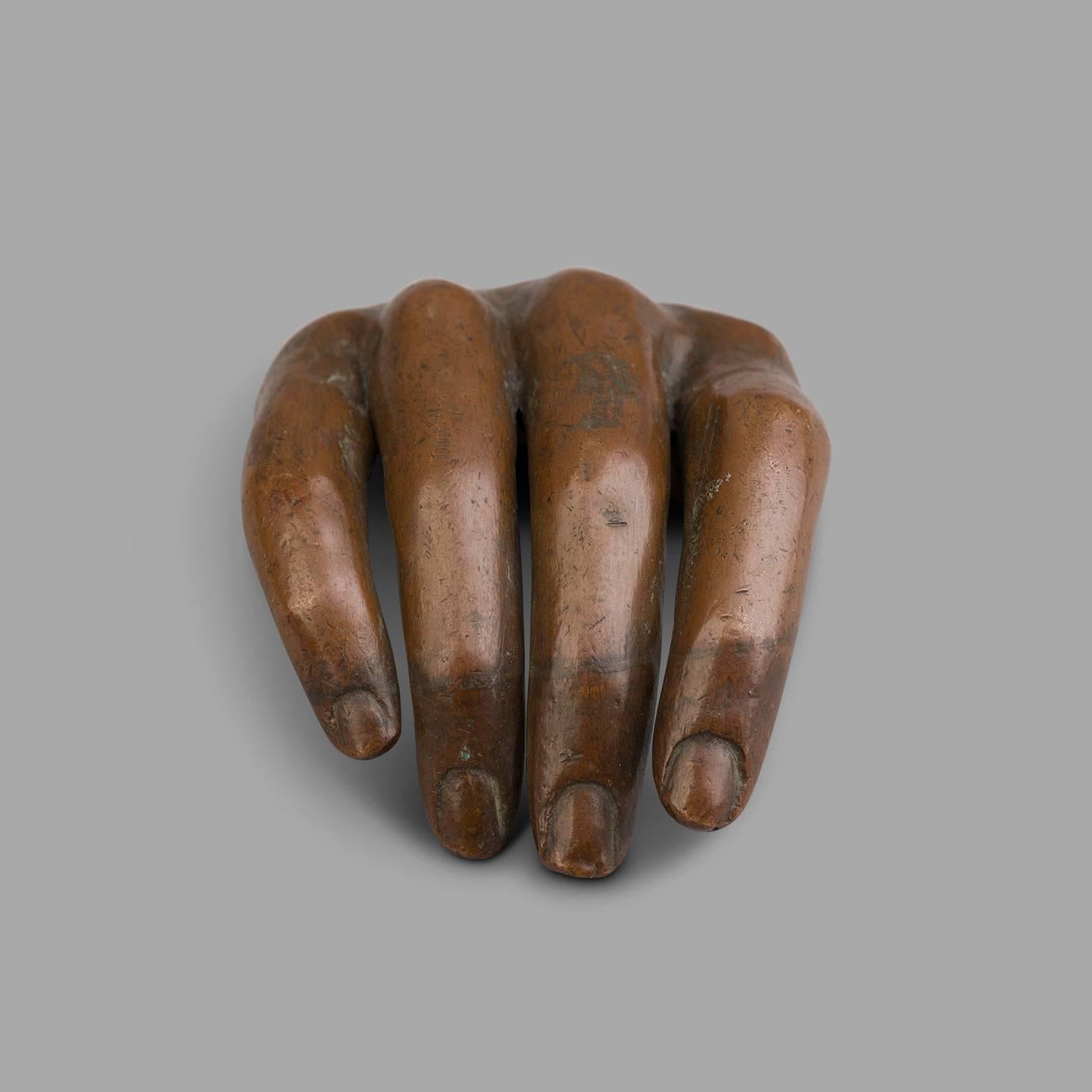Bronze Hand Fragment, Late 19th Century In Good Condition In Saint-Ouen, FR