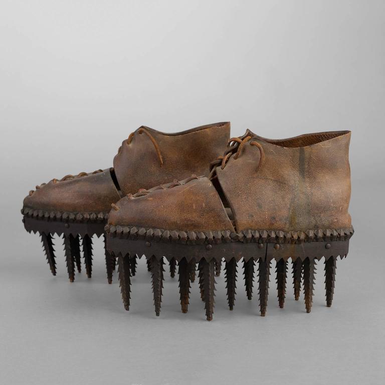 Curious and Rare Pair of Shoes Called "Soles" Ardèche, Late 19th Century at  1stDibs