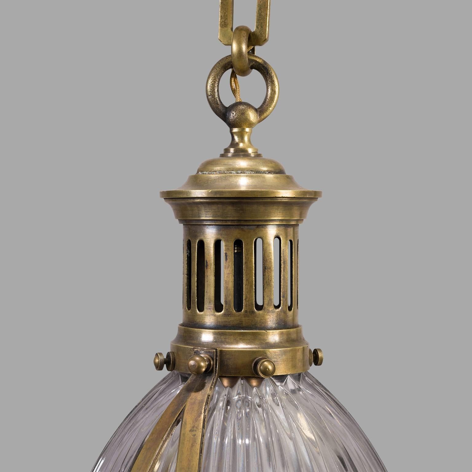 Bronze Holophane Pendant Light, circa 1900 1