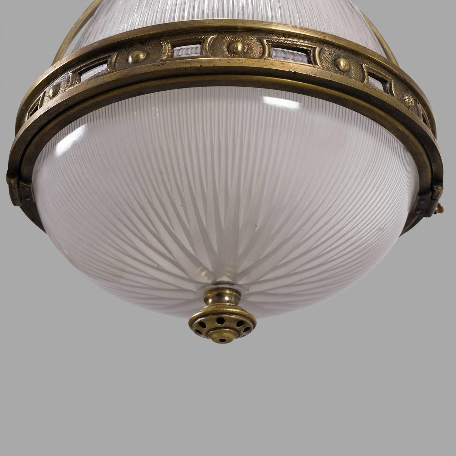 Bronze Holophane Pendant Light, circa 1900 at 1stdibs