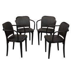 Set of Four Josef Hoffmann Armchair, for Thonet, circa 1930