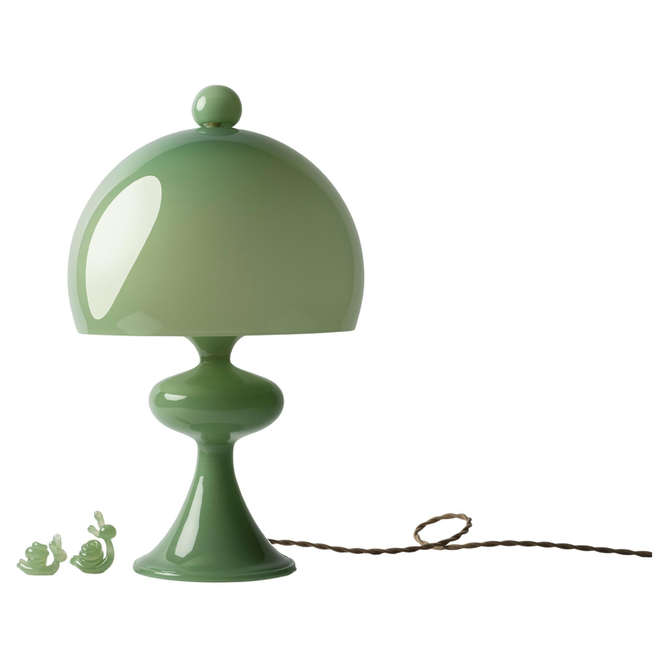 Fresh Look at Bobine Table Lamp Oak And Soft Green Glass By Jessica