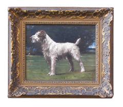 Three Oil Paintings of Three Dogs by Three Different Painters, circa 1910