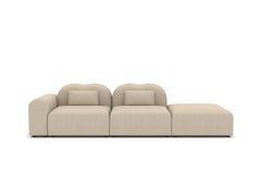 Sofá modular Form, configuración 2, color beige Hallingdal, personalizable
