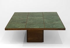 Piastrella Coffee Table, Marble and Solid Walnut. Made by Greg Palombo