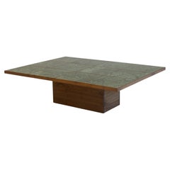 Piastrella Coffee Table, Marble and Solid Walnut. Made by Greg Palombo