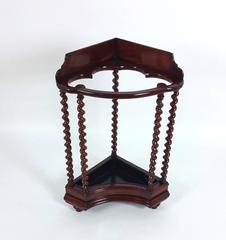 Victorian Walnut Corner Stick and Umbrella Stand