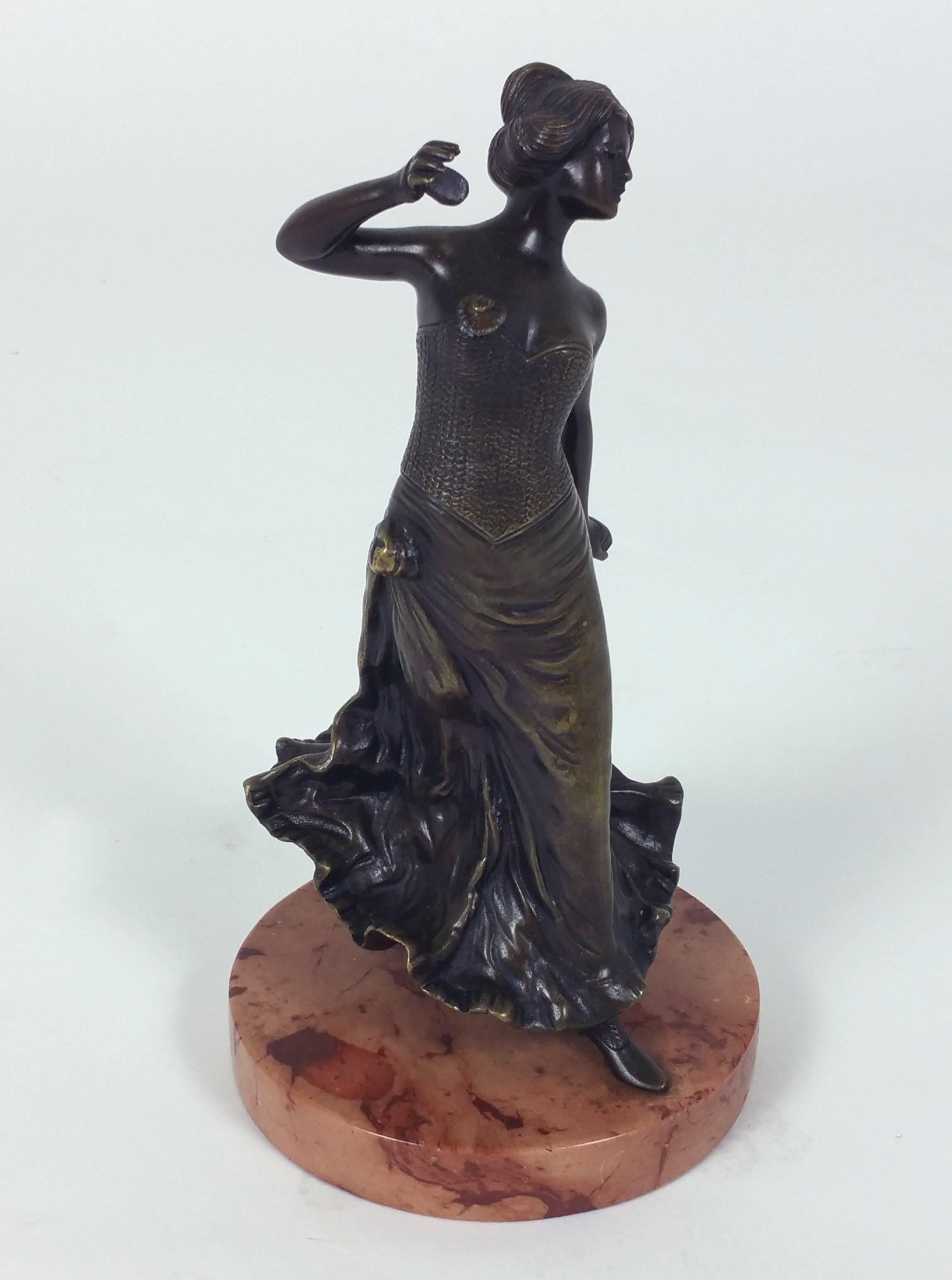 19th Century, Spanish Bronze Figure of a Flamenco Dancer For Sale 7