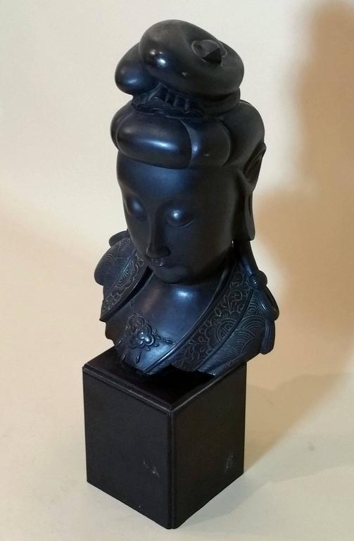 19th Chinese Bronze Head Sculpture of Quan Yin at 1stDibs