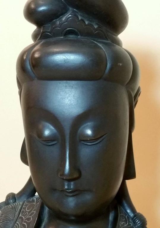 19th Chinese Bronze Head Sculpture of Quan Yin at 1stDibs