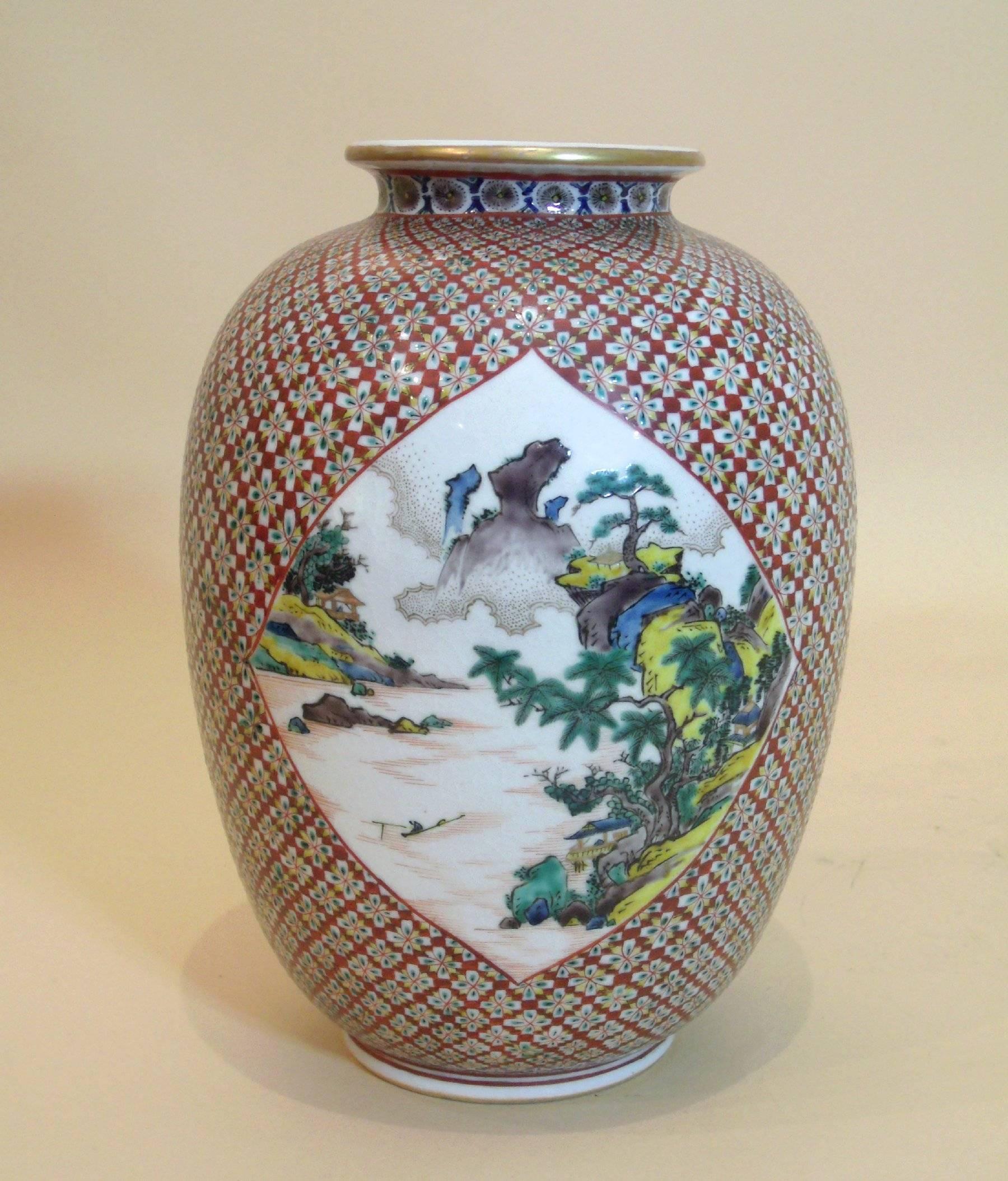 19th Century Mid 19th C. Japanese Ko-Kutani Pottery Vase