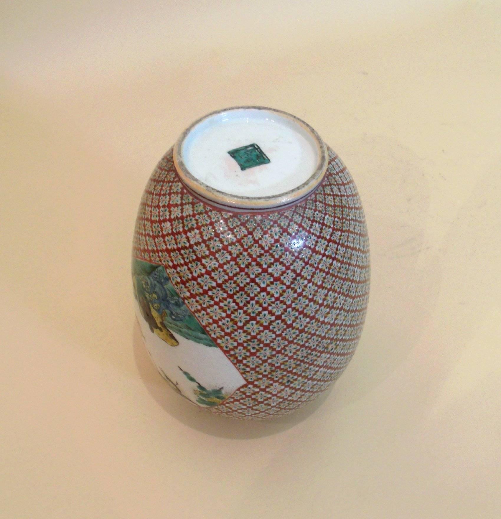 Mid 19th C. Japanese Ko-Kutani Pottery Vase 4