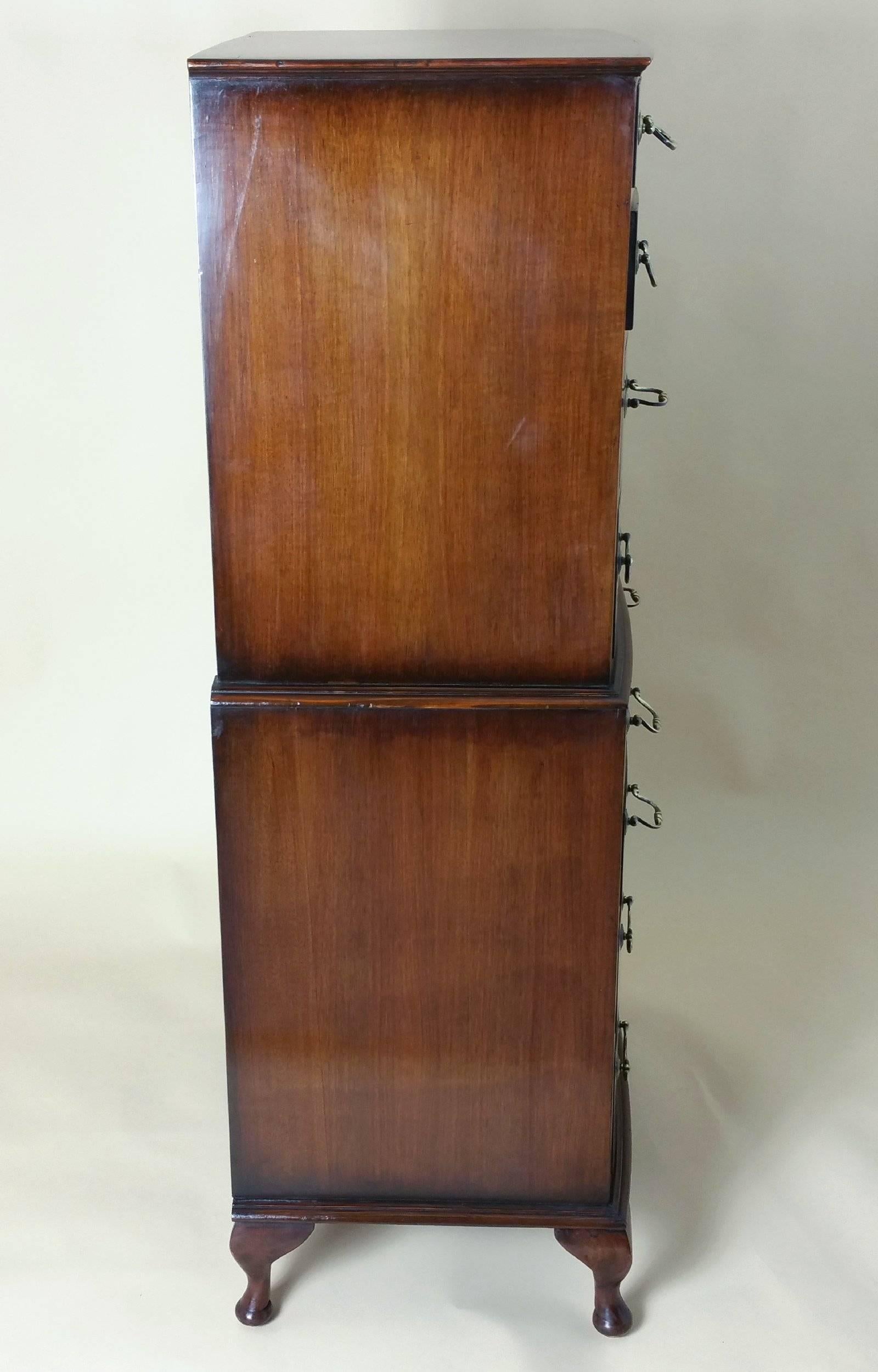 Mahogany Edwardian Figured Walnut Bow Fronted Tallboy