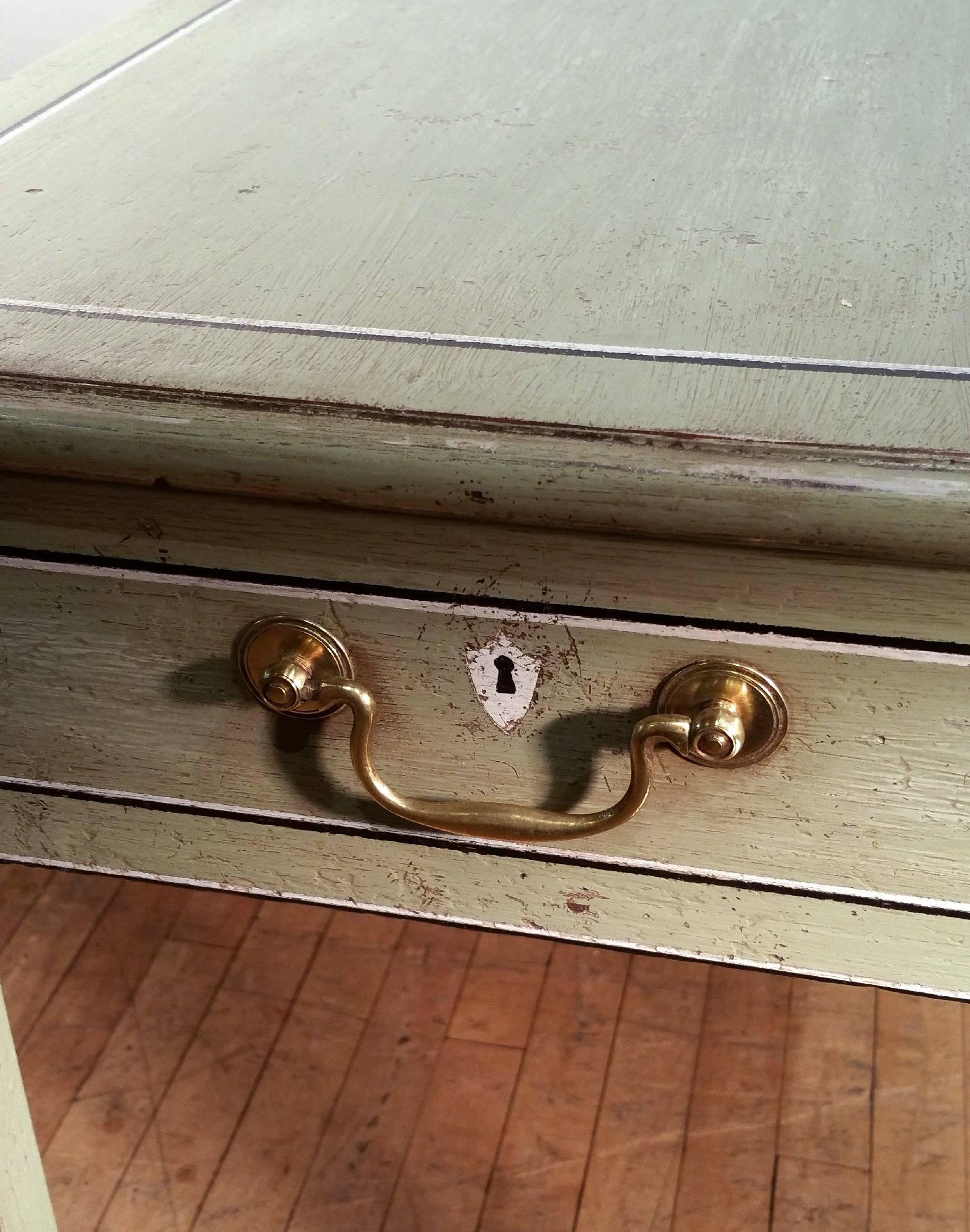 George III Painted Single Drawer Side Table with Faux Side Drawers 4
