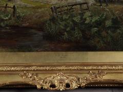 Country Scene with Hay Cart by Charles Thomas Burt