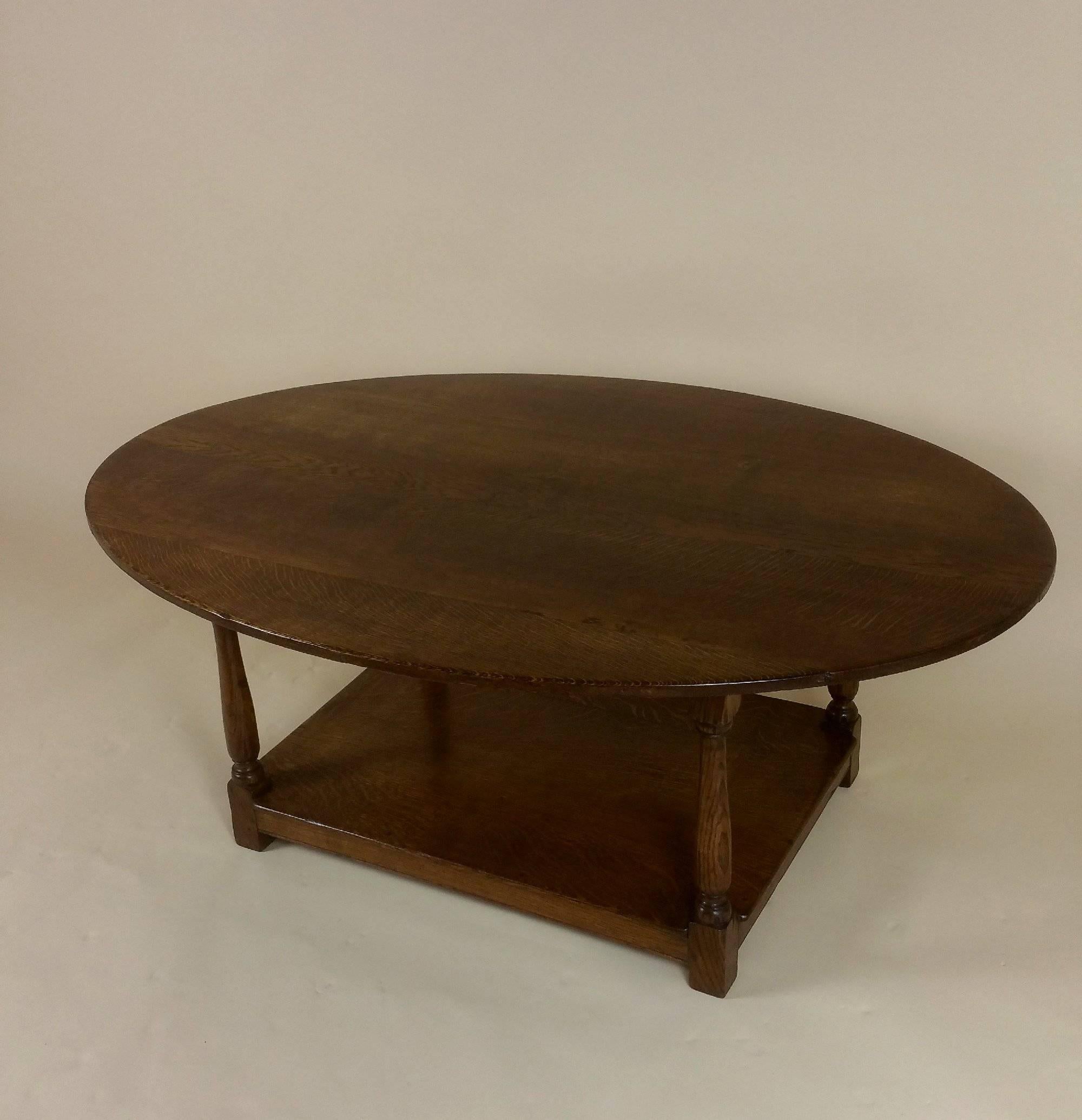 oval oak coffee table