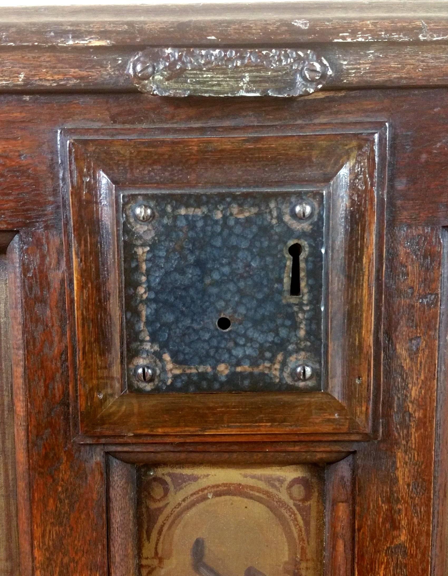 19th Century French Oak and Chestnut Hand Painted Coffer  1