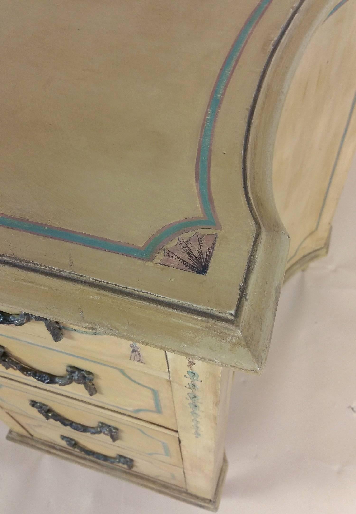 Edwardian Cream Painted Kneehole Desk  1