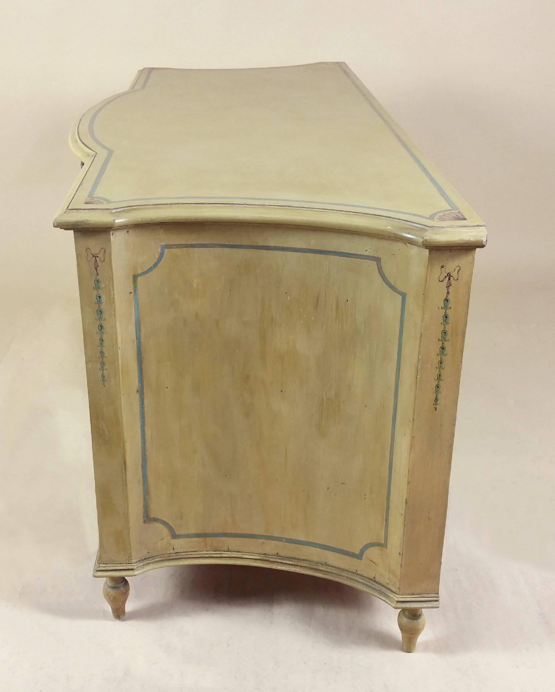 Edwardian Cream Painted Kneehole Desk  2