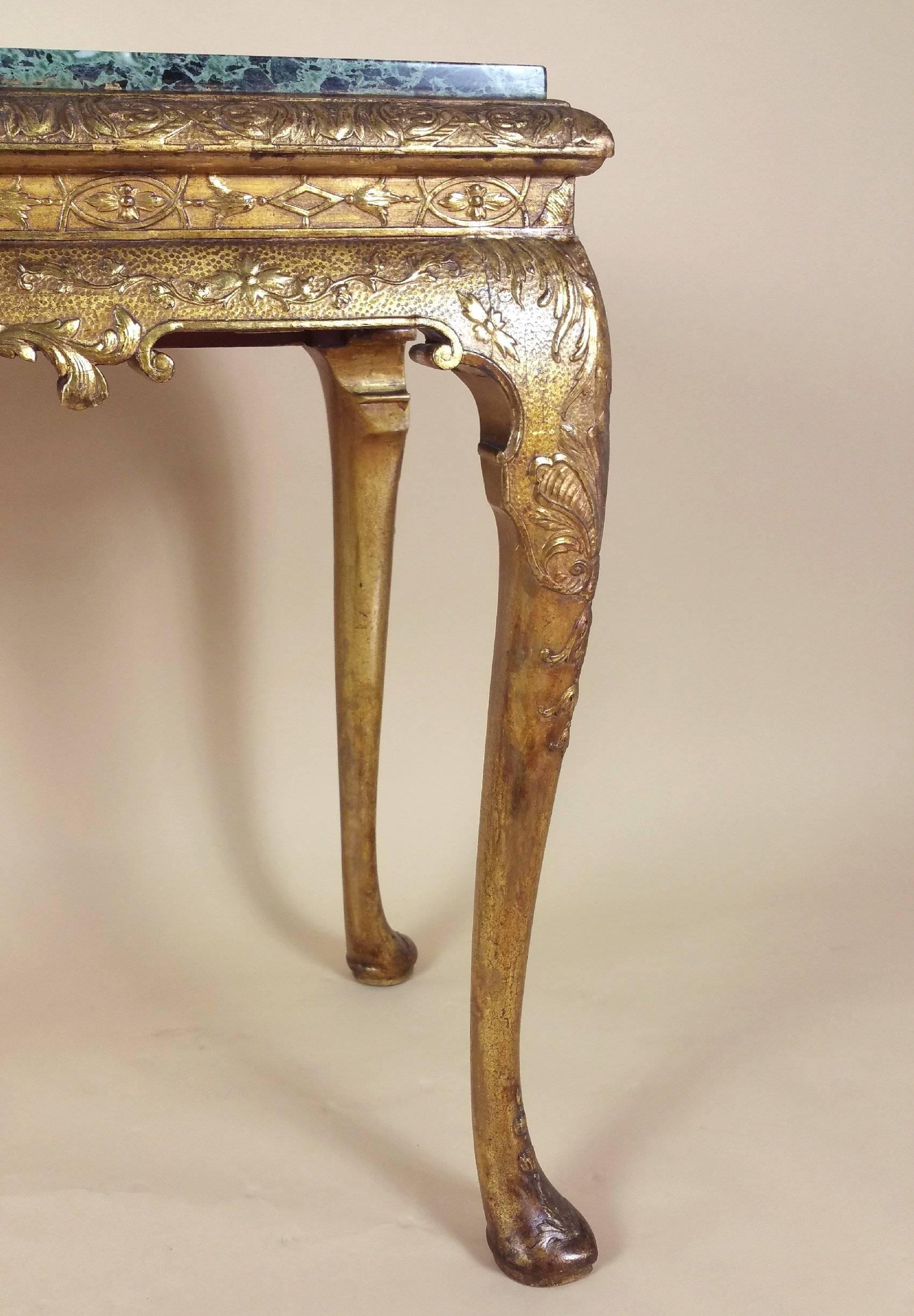 George I Style Carved Giltwood and Gesso Pier Table In Excellent Condition In London, west Sussex