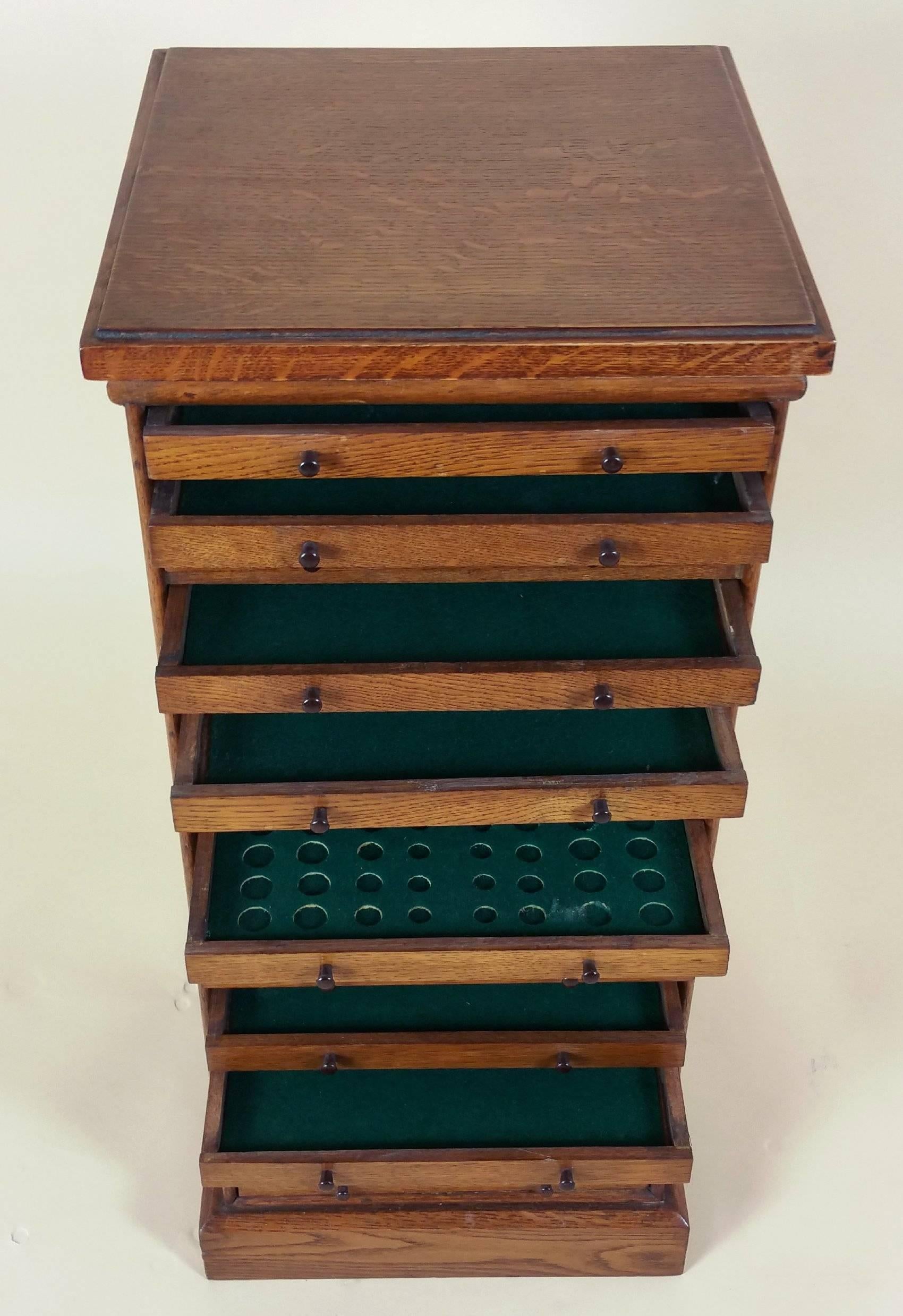 20th Century Edwardian English Oak Collectors Chest