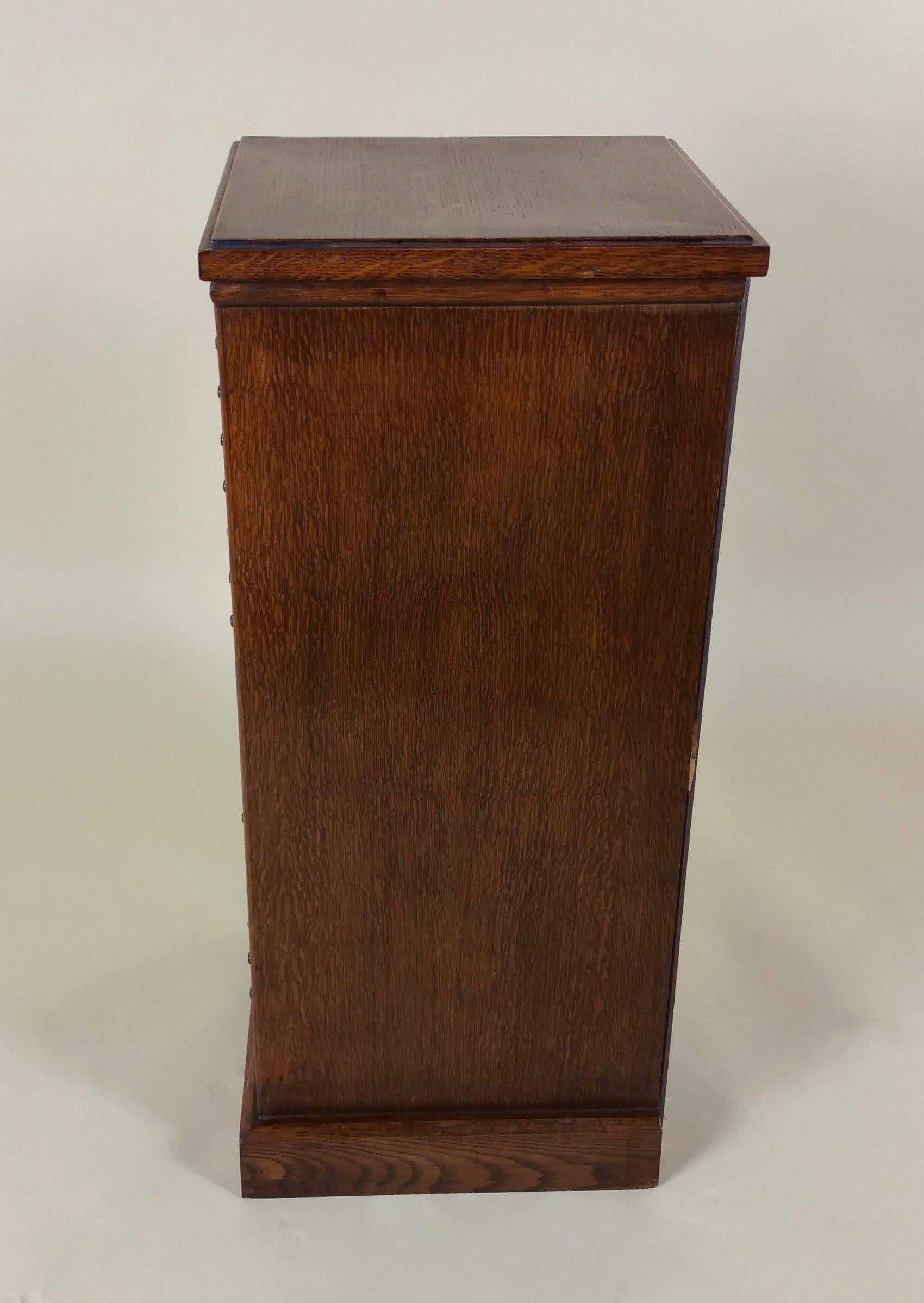 Edwardian English Oak Collectors Chest 2